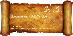 Szemerey Sándor névjegykártya