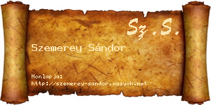 Szemerey Sándor névjegykártya