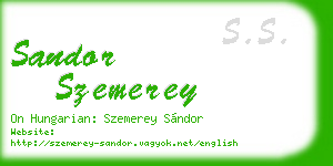 sandor szemerey business card